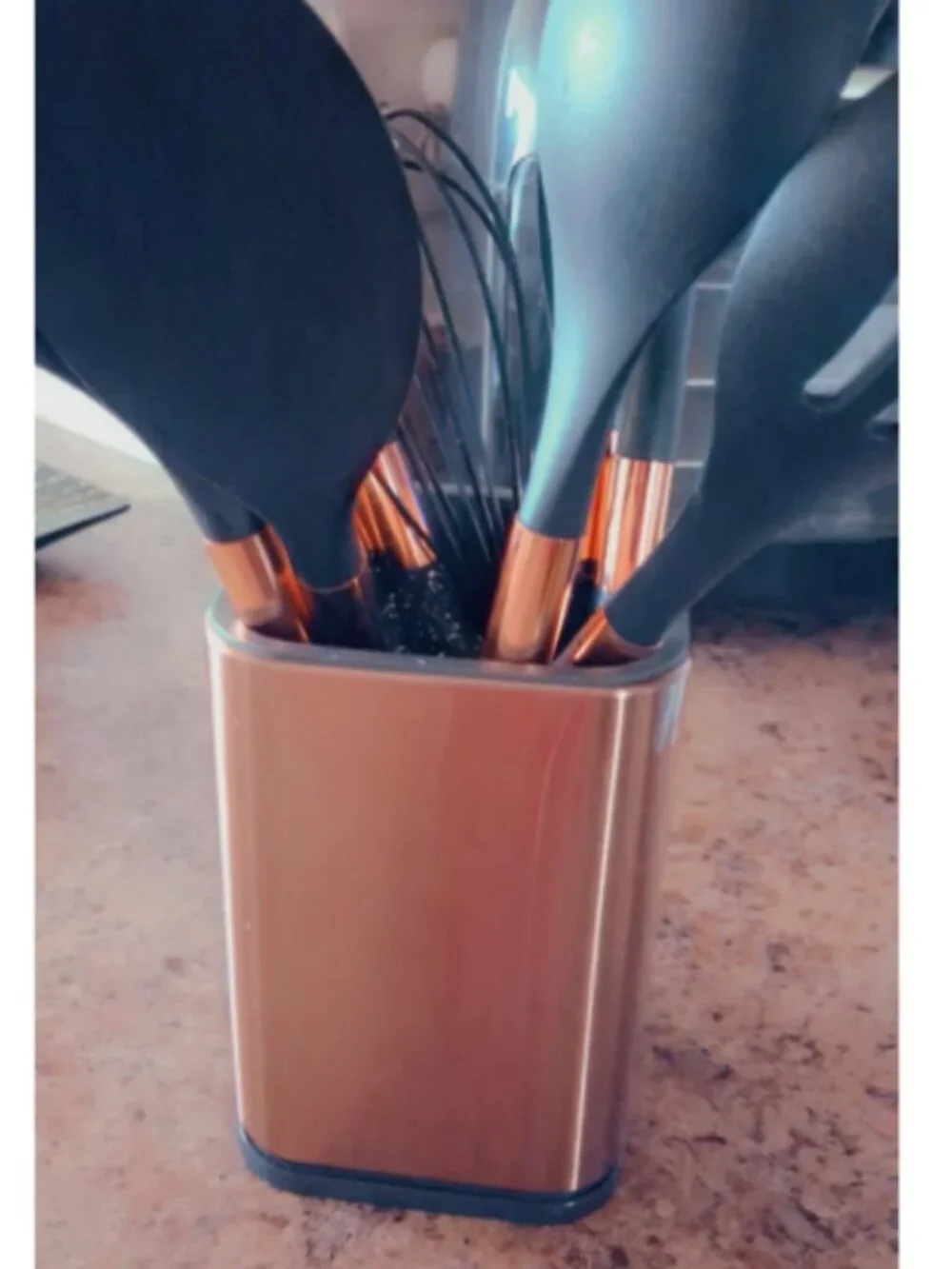 Copper color Kitchen Utensils With Holder